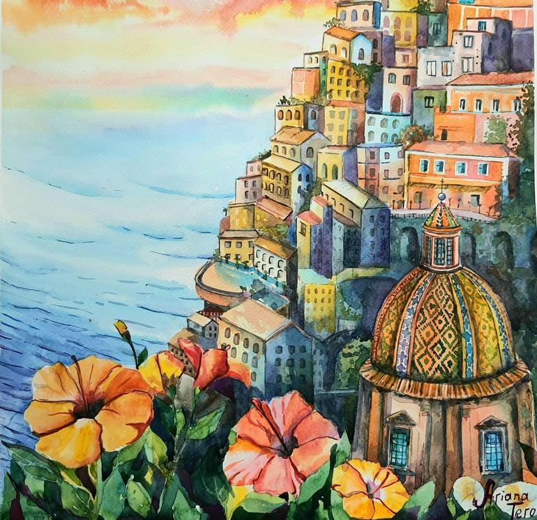 Original Architecture Painting by Ariana Tero