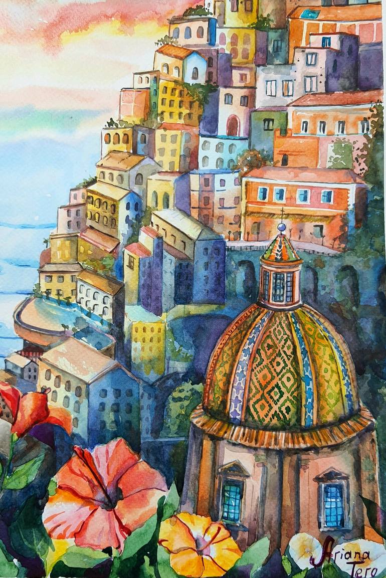 Original Architecture Painting by Ariana Tero