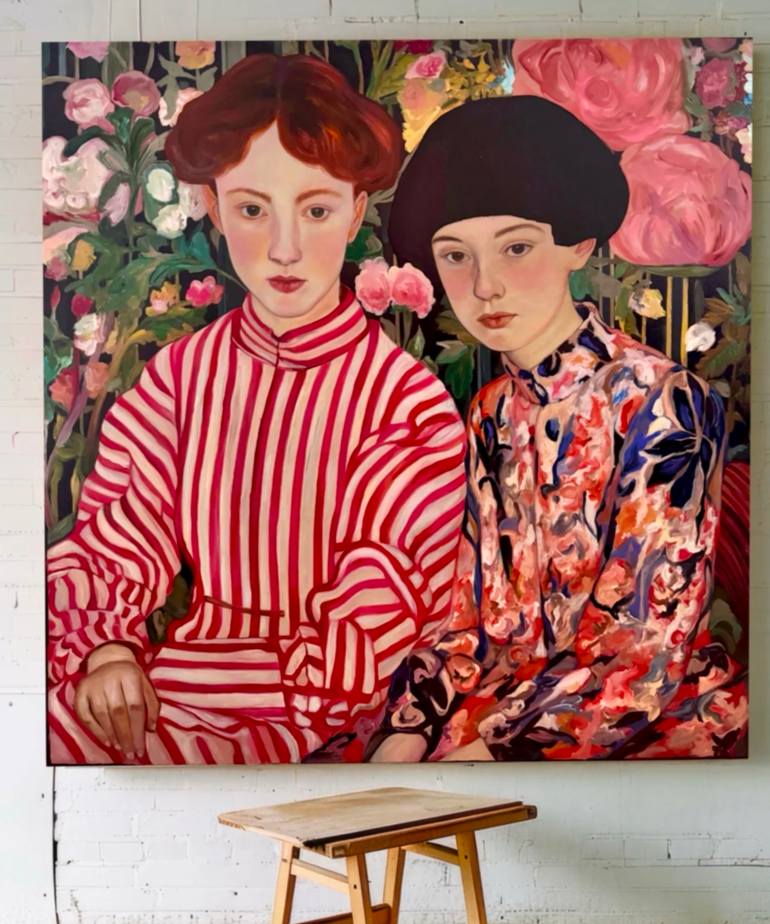 Original Romanticism People Painting by Anna Ugryumova