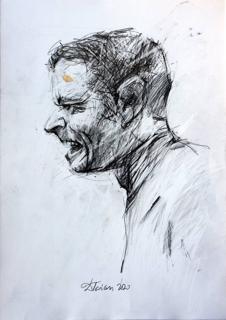 Original Expressionism People Painting by Dionisis Tsasis