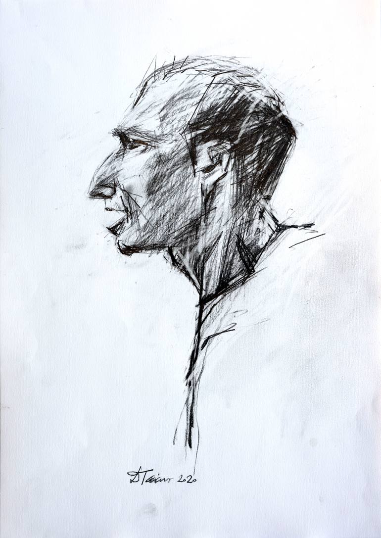 Original Expressionism People Painting by Dionisis Tsasis