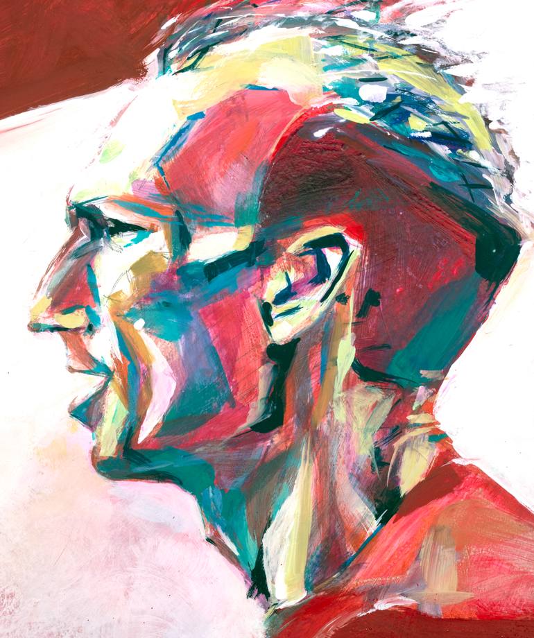 Original Expressionism People Painting by Dionisis Tsasis