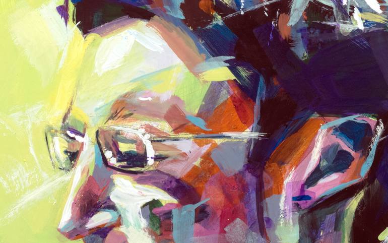 Original Expressionism People Painting by Dionisis Tsasis