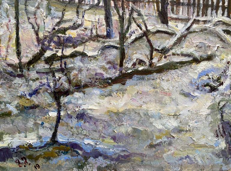 Original Impressionism Garden Painting by Zurab Sharvadze