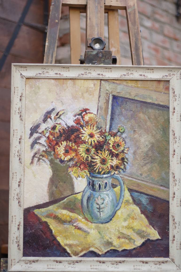 Original Impressionism Floral Painting by Zurab Sharvadze