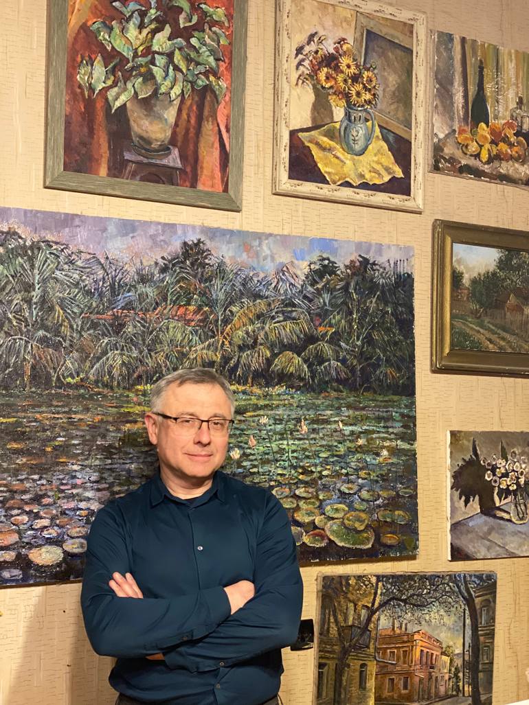 Original Expressionism Landscape Painting by Zurab Sharvadze