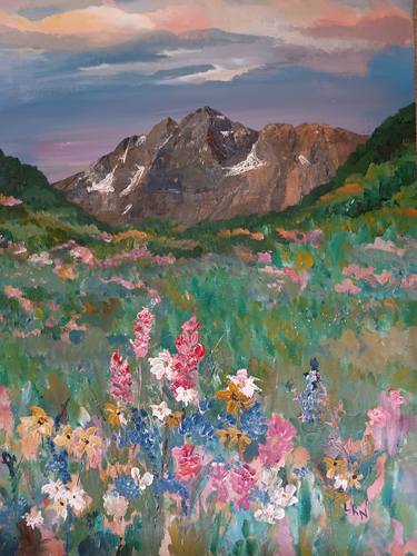 Original Impressionism Floral Painting by Letizia Nelson