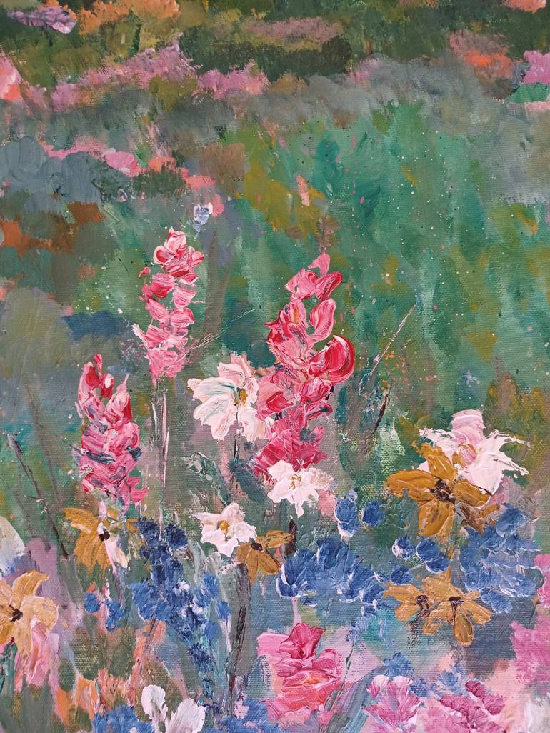 Original Impressionism Floral Painting by Letizia Nelson