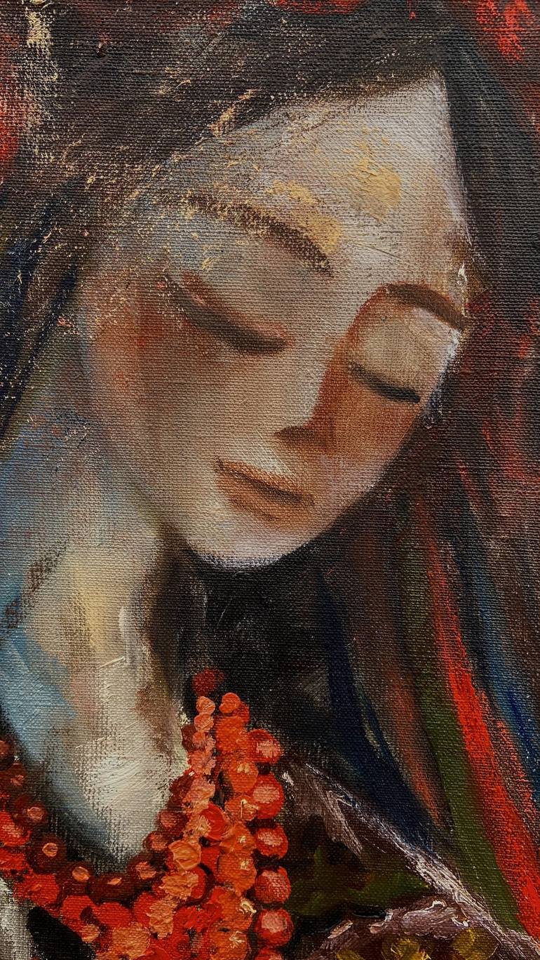 Original Folk Women Painting by Diana Hryshchenkova