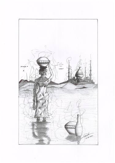 Print of World Culture Drawings by Farook Mohammed