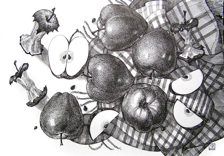 Print of Abstract Expressionism Food Drawing by MARGARET Kabelkova