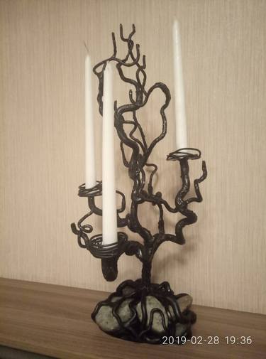 wrought iron candlestick "Tree" thumb