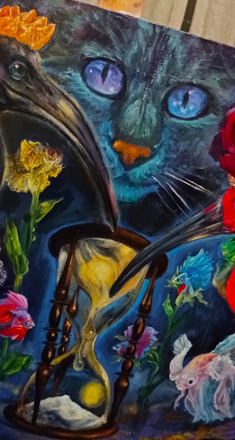 Original Surrealism Animal Painting by ALINA OLENINA ART