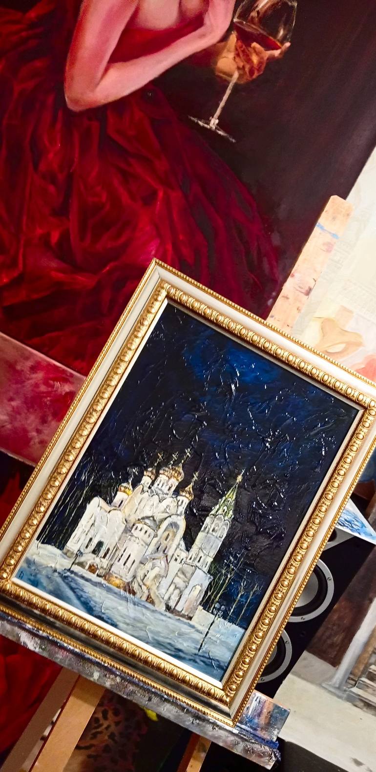 Original Impressionism Architecture Painting by ALINA OLENINA ART