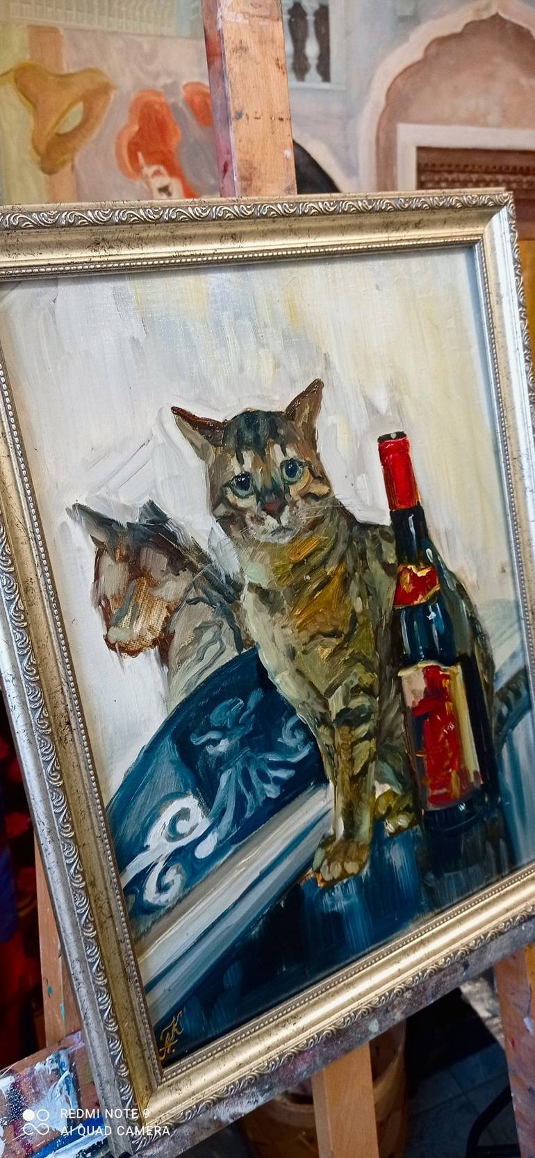 Original Realism Cats Painting by ALINA OLENINA ART