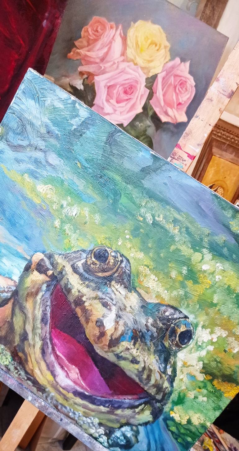 Original Impressionism Animal Painting by ALINA OLENINA ART