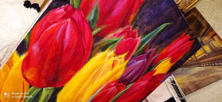 Original Impressionism Floral Painting by ALINA OLENINA ART