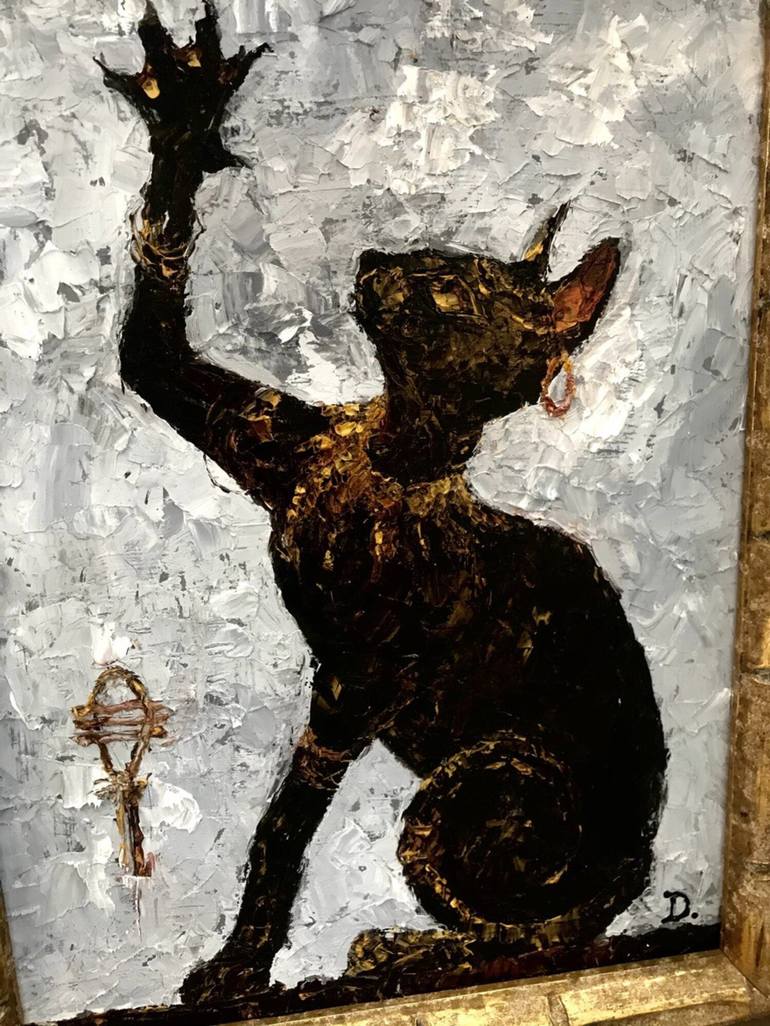 Original Impressionism Cats Painting by ALINA OLENINA ART