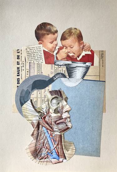 Print of Dada Body Collage by Babette Delavega