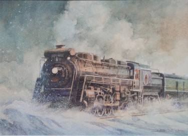 Original Train Painting by James Earl
