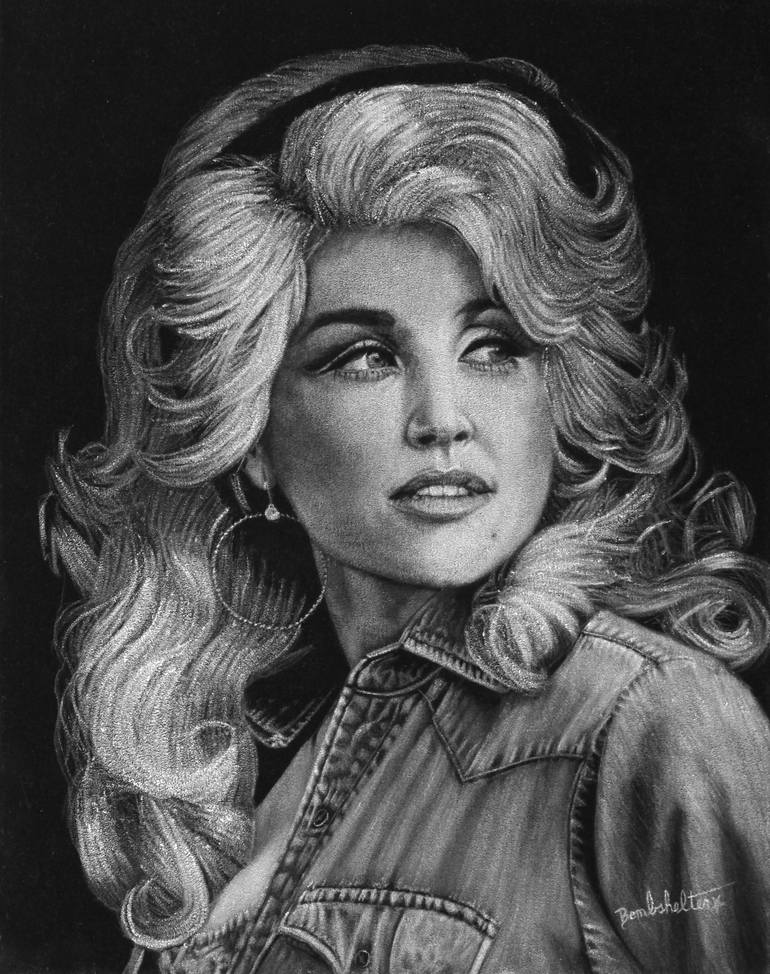 Dolly Parton Black Velvet Painting Painting by Diane Shilkitus ...