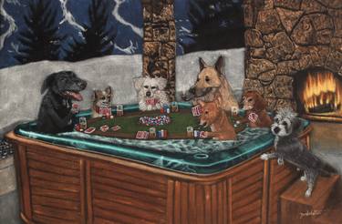 Print of Dogs Paintings by Diane Shilkitus