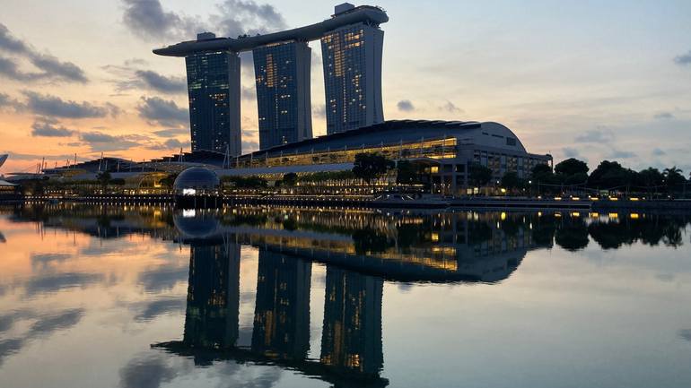 Original Architecture Photography by Sash Alexander | Digital Art Art on Paper | The iconic Marina Bay Sands hotel and casino in Singapore
