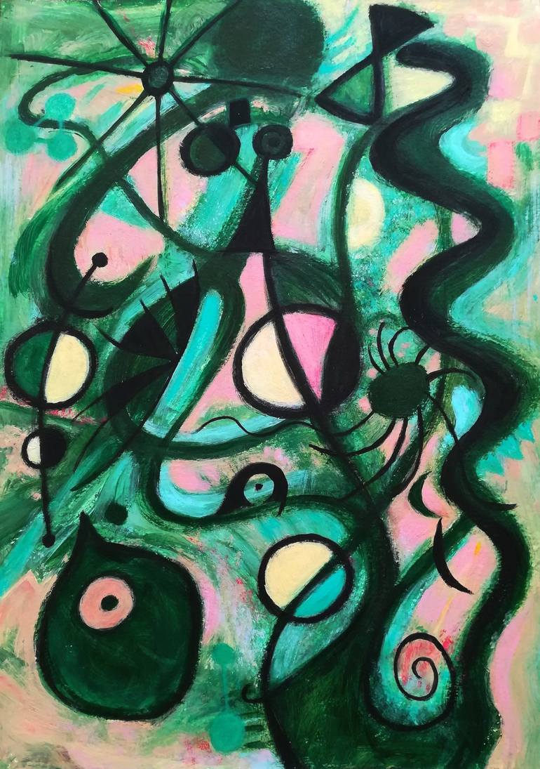 Original Abstract Painting by Erika Somoskőy