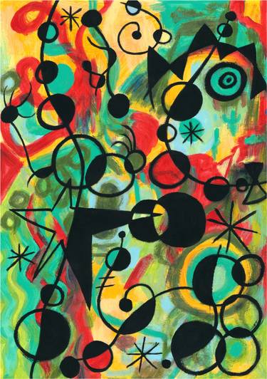 Print of Abstract Geometric Paintings by Erika Somoskőy
