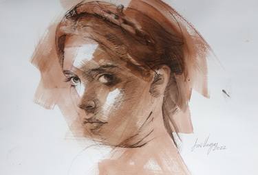 Original Realism Women Drawings by luis Vargas B