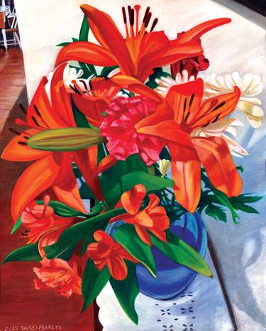Print of Fine Art Floral Paintings by James Ferretti