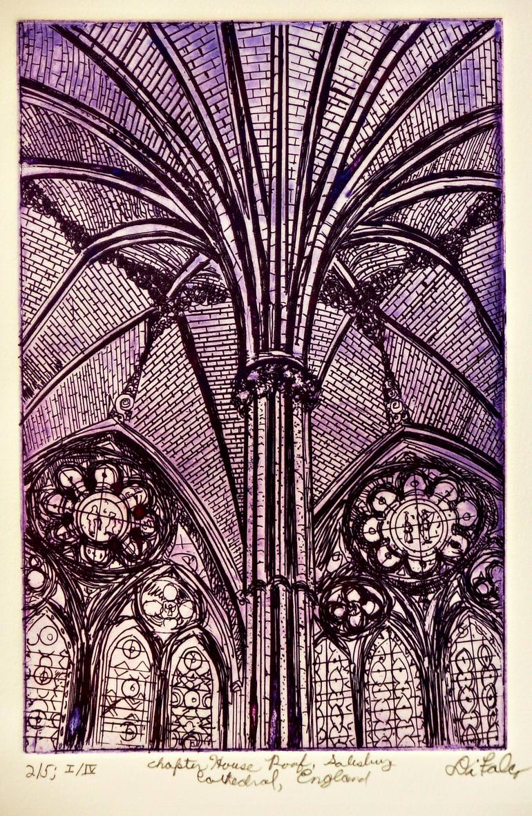 Chapter House Roof Salisbury Cathedral England Limited Edition 1 Of 4 Printmaking By Jerry Difalco Saatchi Art