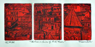 TBILISI IN LINES UNDER RED MOON - Limited Edition of 4 thumb