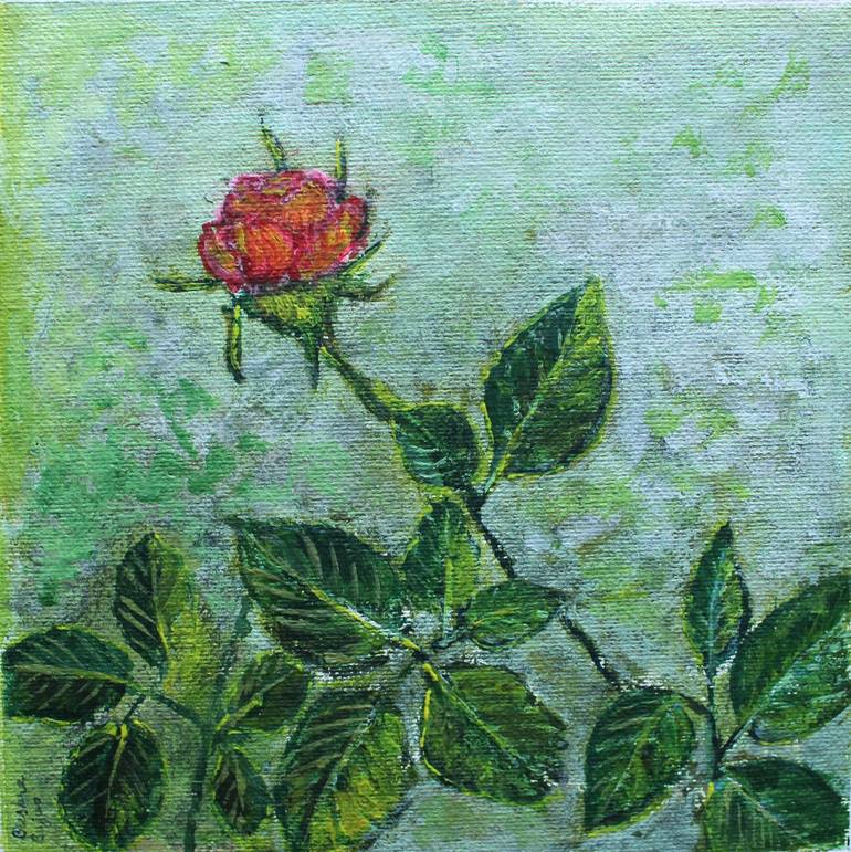 Original Romanticism Floral Painting by Bushra Bajwa