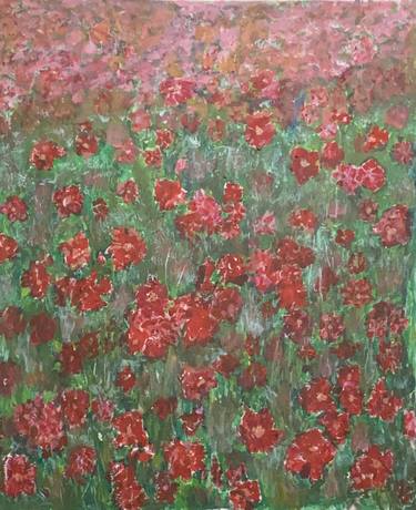 Original Romanticism Floral Painting by Bushra Bajwa