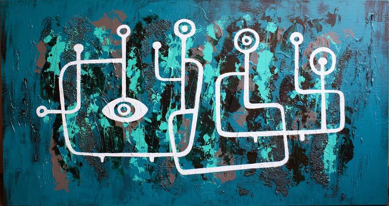 Print of Modernism Outer Space Paintings by Gerry Alvarez