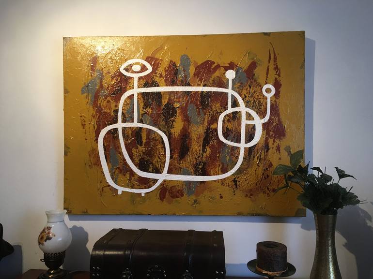 Original mid century modern Abstract Painting by Gerry Alvarez