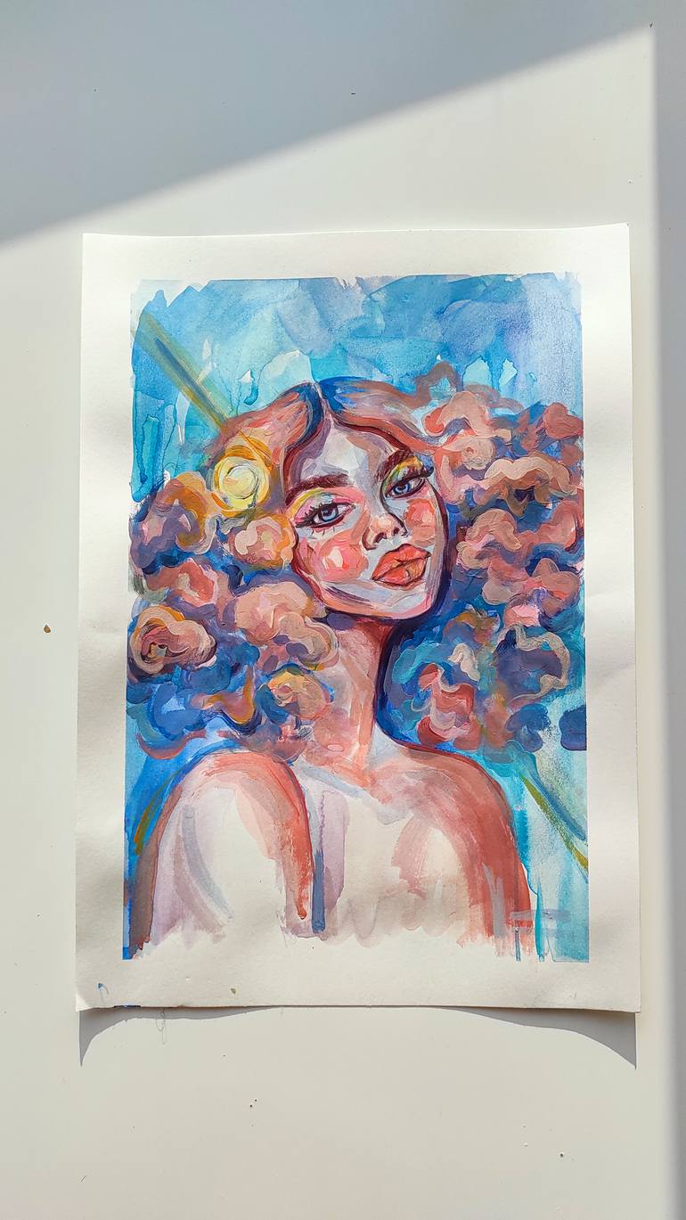 Original Illustration People Painting by Chrystalla Tsiamparta