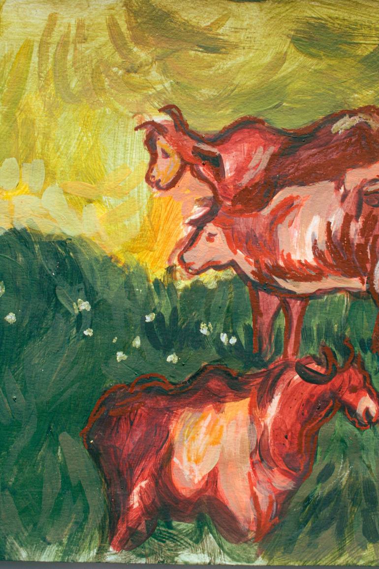 Original Impressionism Animal Painting by Chrystalla Tsiamparta