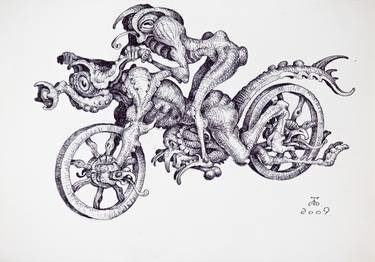 Print of Abstract Motorbike Drawings by Anatolii Borachuk