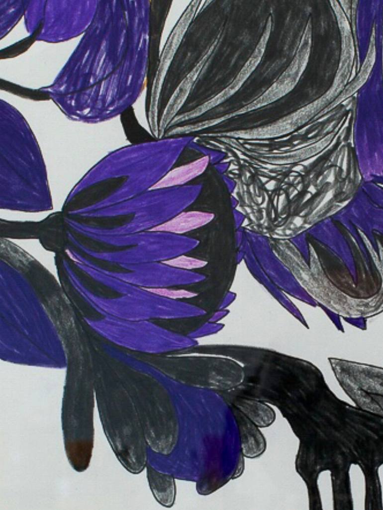 Original Contemporary Botanic Drawing by Heidi P