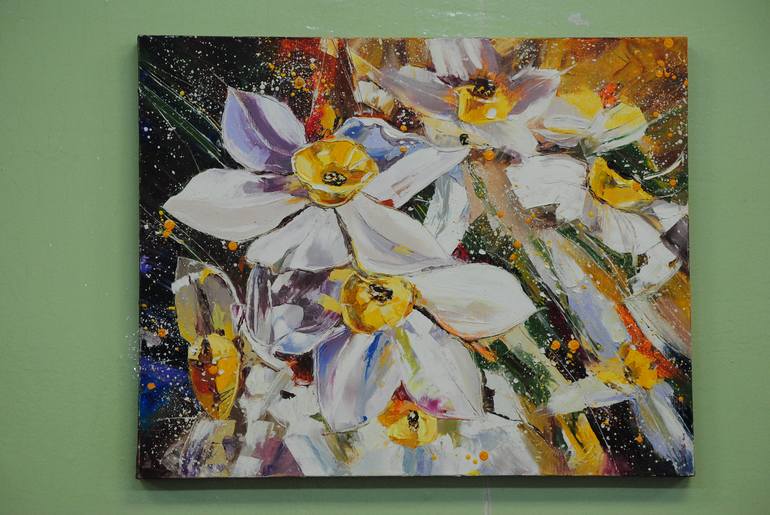 Original Impressionism Floral Painting by Olga Chernova