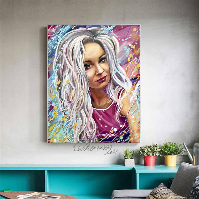 Original Pop Art People Painting by Olga Chernova