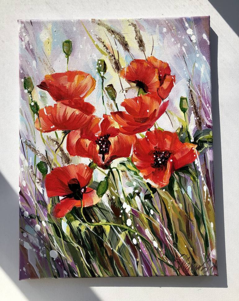 Original Impressionism Floral Painting by Olga Chernova