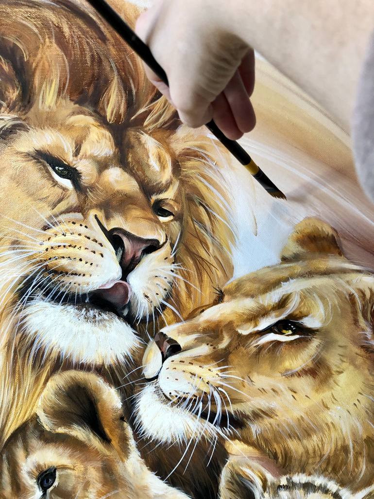 Original Photorealism Animal Painting by Olga Chernova