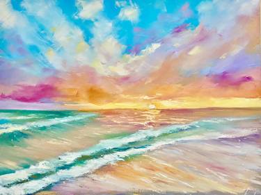 Original Illustration Seascape Paintings by VIKTORIIA DZIKOVSKAIA