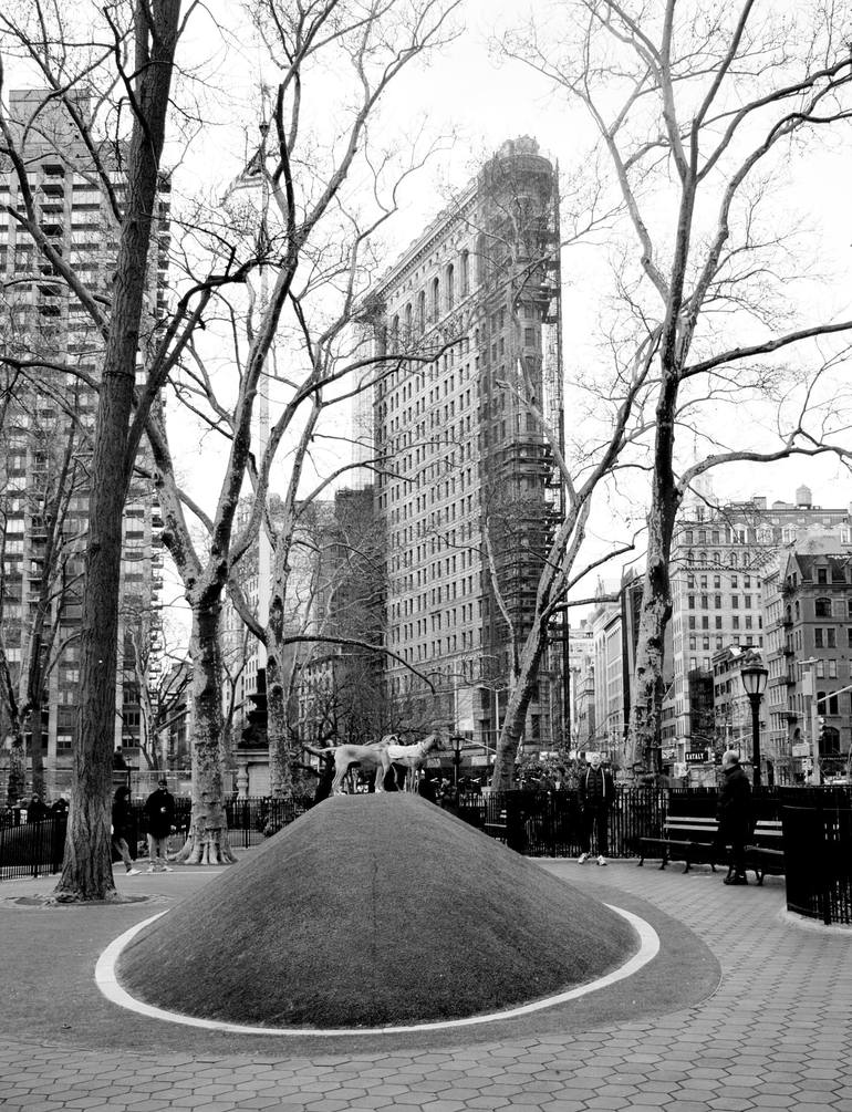 New York Flatiron Building And Madison Square Park Dogs