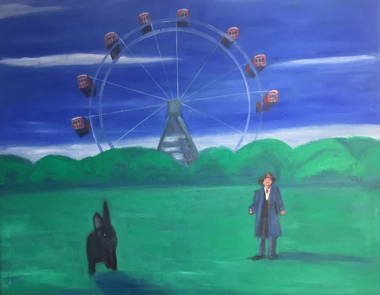 Vienna-The Wheel, The Rabbit and the Third Man Painting by Jo Tuck ...