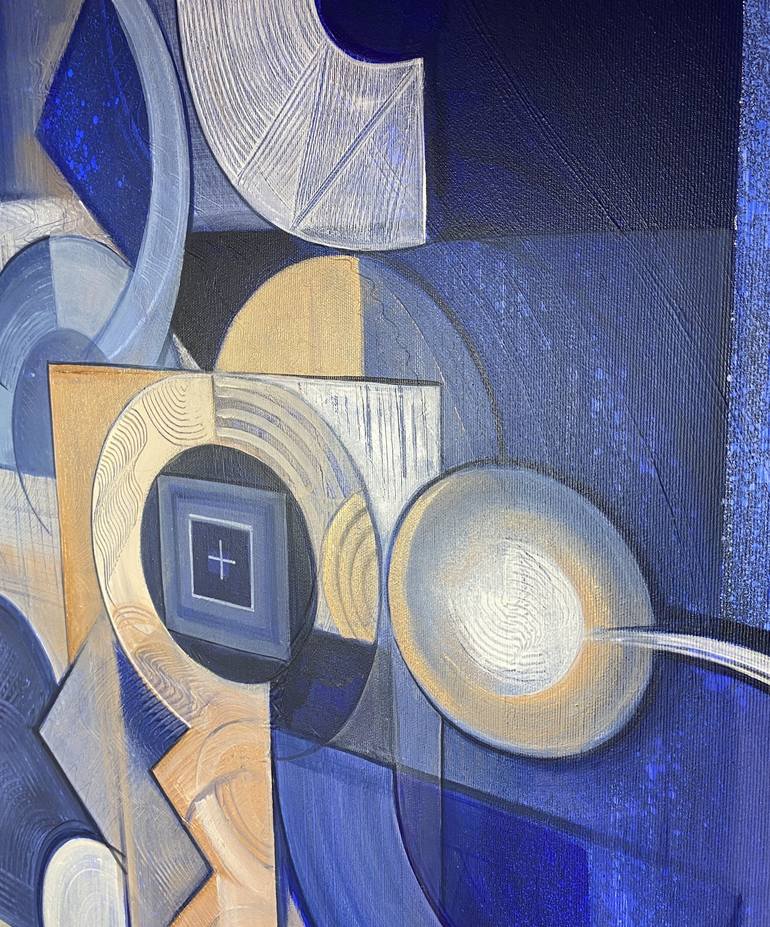 Original Geometric Abstract Painting by Galia Rude