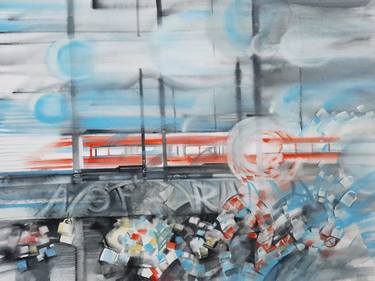 Original Train Paintings by Galia Rude